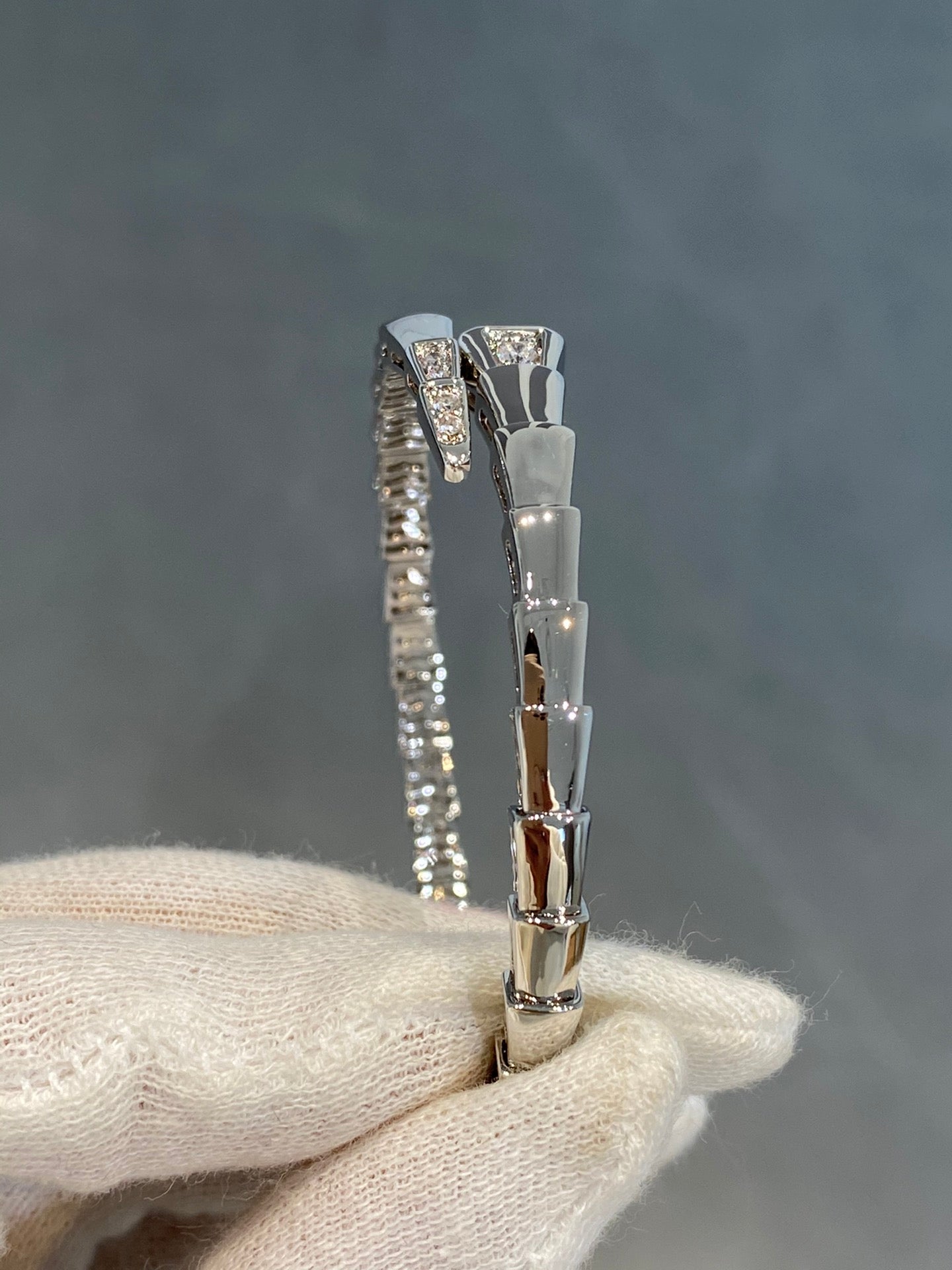 [⭐JeweliWhal]SERPENTI BRACELET DIAMONDS SILVER