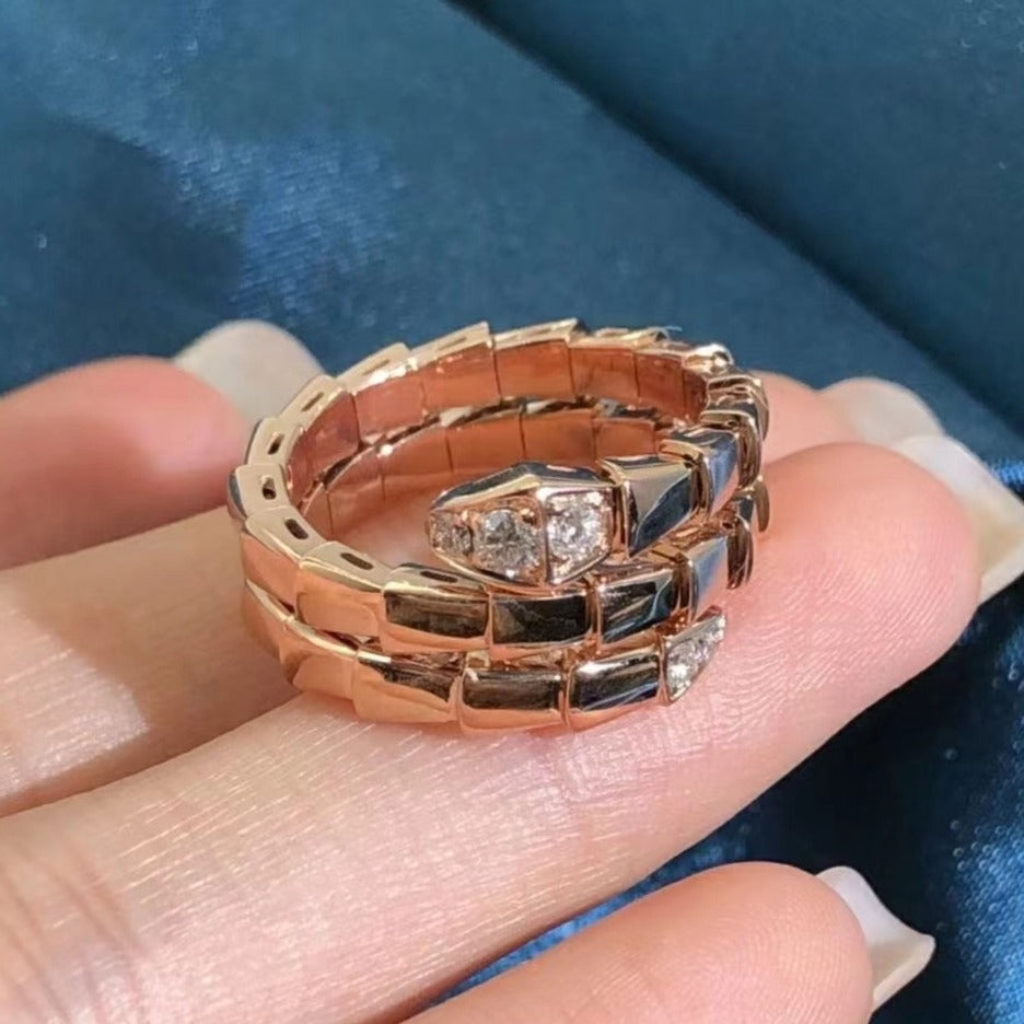 [⭐JeweliWhal]SERPENTS DOUBLE ROW DIAMOND RING
