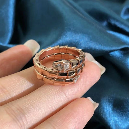 [⭐JeweliWhal]SERPENTS DOUBLE ROW DIAMOND RING