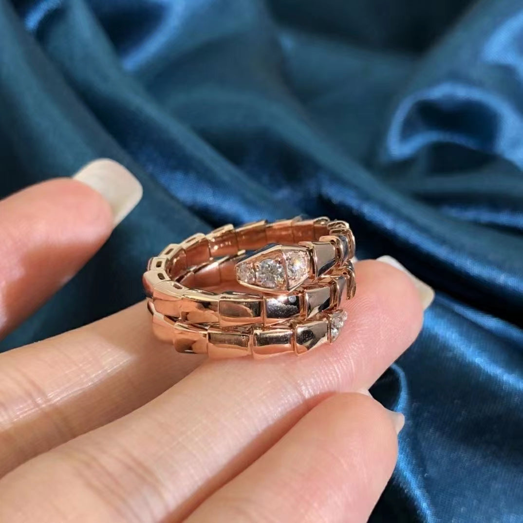 [⭐JeweliWhal]SERPENTS DOUBLE ROW DIAMOND RING