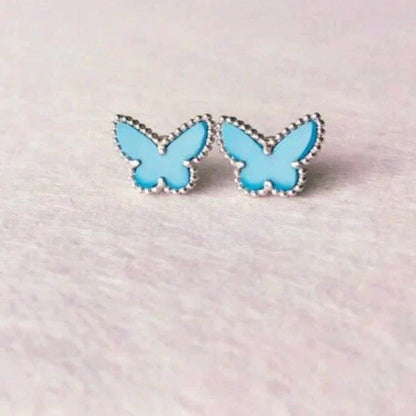 [⭐JeweliWhal]BUTTERFLY TURQUOISE EARRINGS SILVER