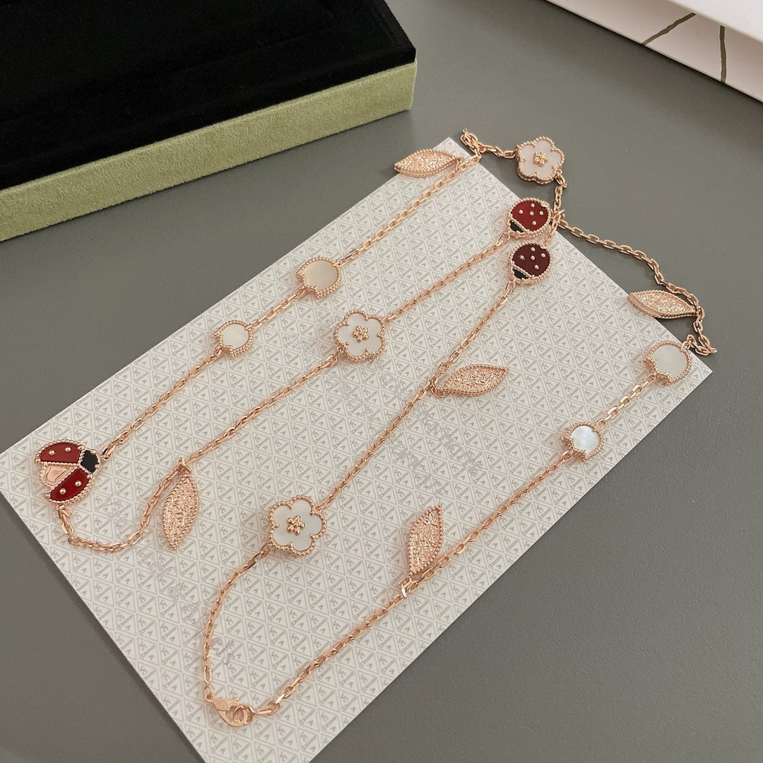 [⭐JeweliWhal]LUCKY SPRING 15 MOTIFS ROSE GOLD NECKLACE