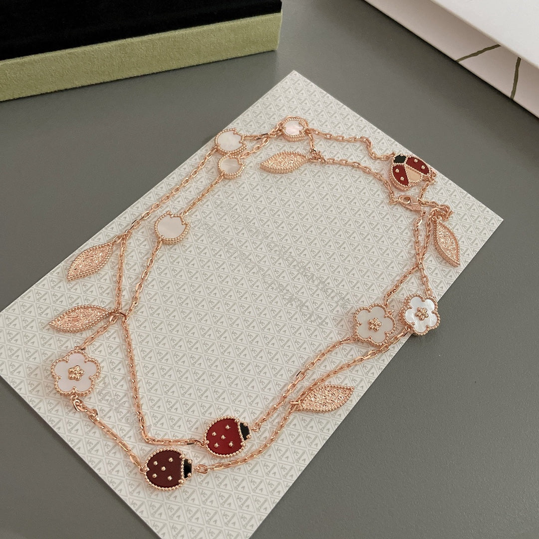 [⭐JeweliWhal]LUCKY SPRING 15 MOTIFS ROSE GOLD NECKLACE