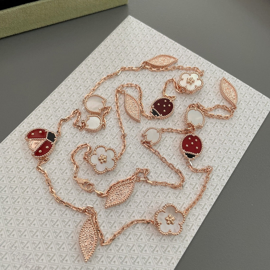[⭐JeweliWhal]LUCKY SPRING 15 MOTIFS ROSE GOLD NECKLACE