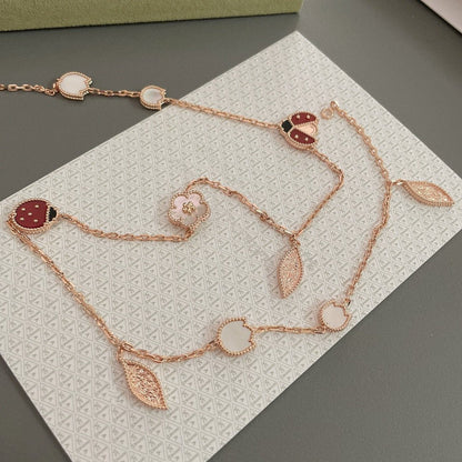 [⭐JeweliWhal]LUCKY SPRING 15 MOTIFS ROSE GOLD NECKLACE