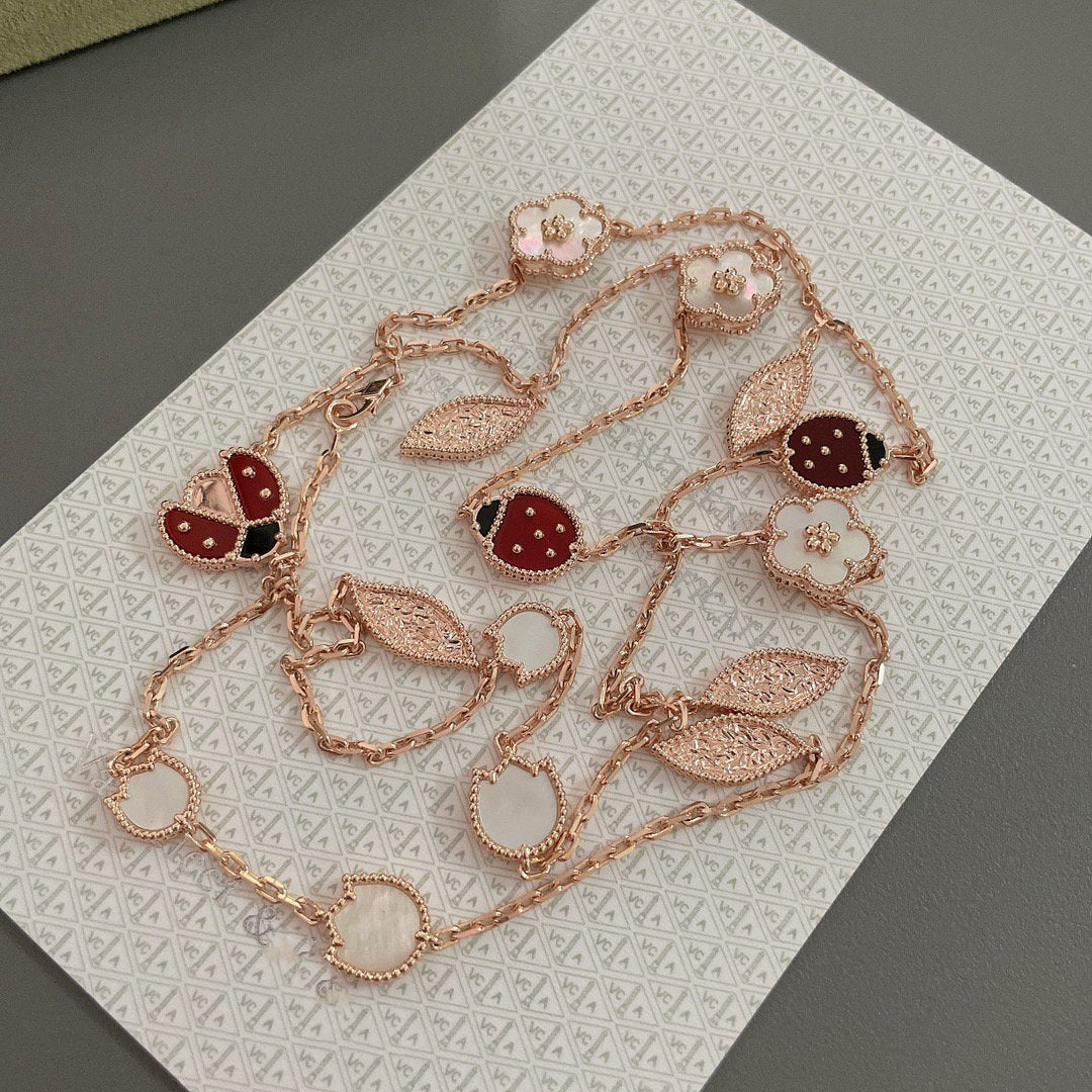 [⭐JeweliWhal]LUCKY SPRING 15 MOTIFS ROSE GOLD NECKLACE
