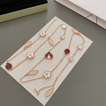 [⭐JeweliWhal]LUCKY SPRING 15 MOTIFS ROSE GOLD NECKLACE