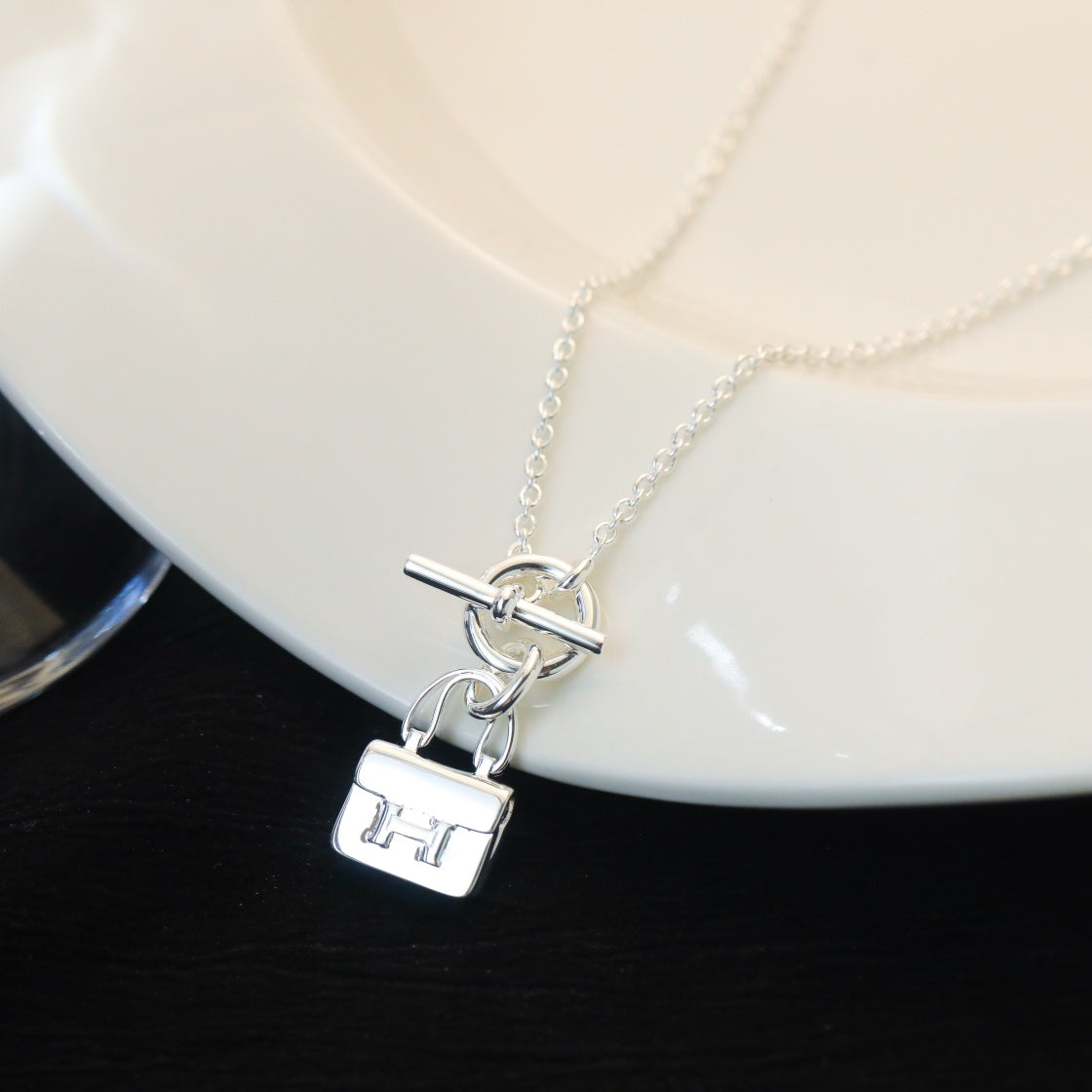 [⭐JeweliWhal]POP H PEDANT SILVER NECKLACE