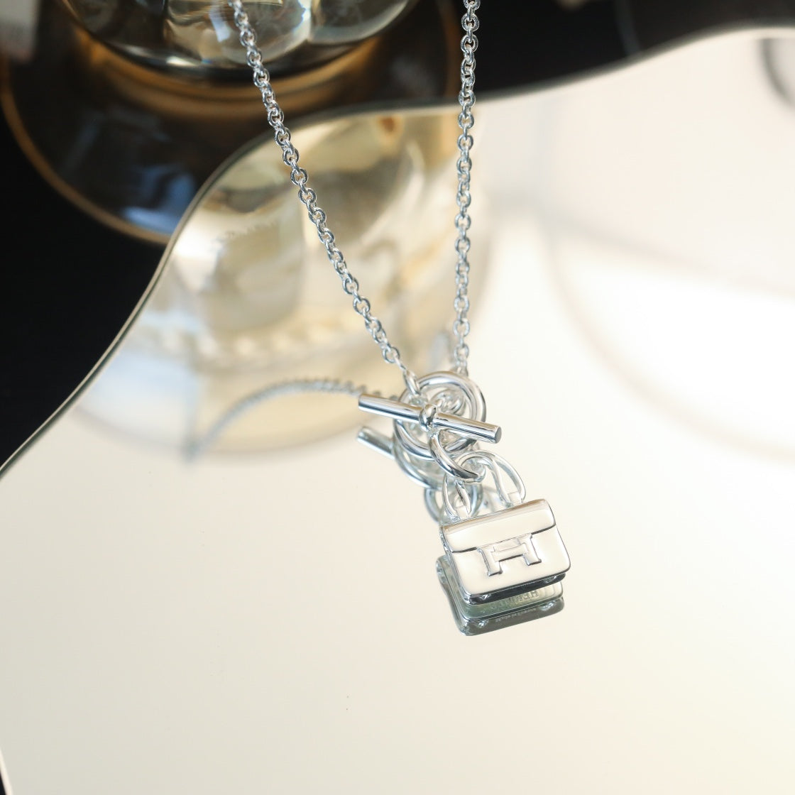 [⭐JeweliWhal]POP H PEDANT SILVER NECKLACE