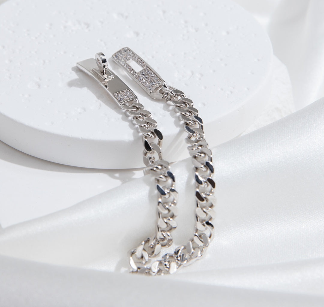 [⭐JeweliWhal]KELLY CHAIN SILVER DIAMOND BRACELET