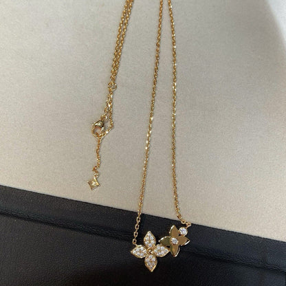 [⭐JeweliWhal]STAR BLOSSOM NECKLACE PINK GOLD DIAMONDS