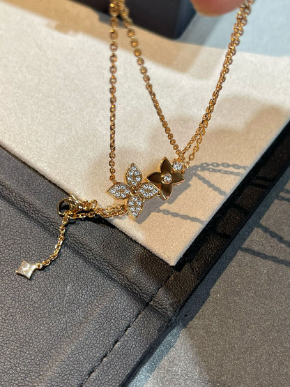 [⭐JeweliWhal]STAR BLOSSOM NECKLACE PINK GOLD DIAMONDS
