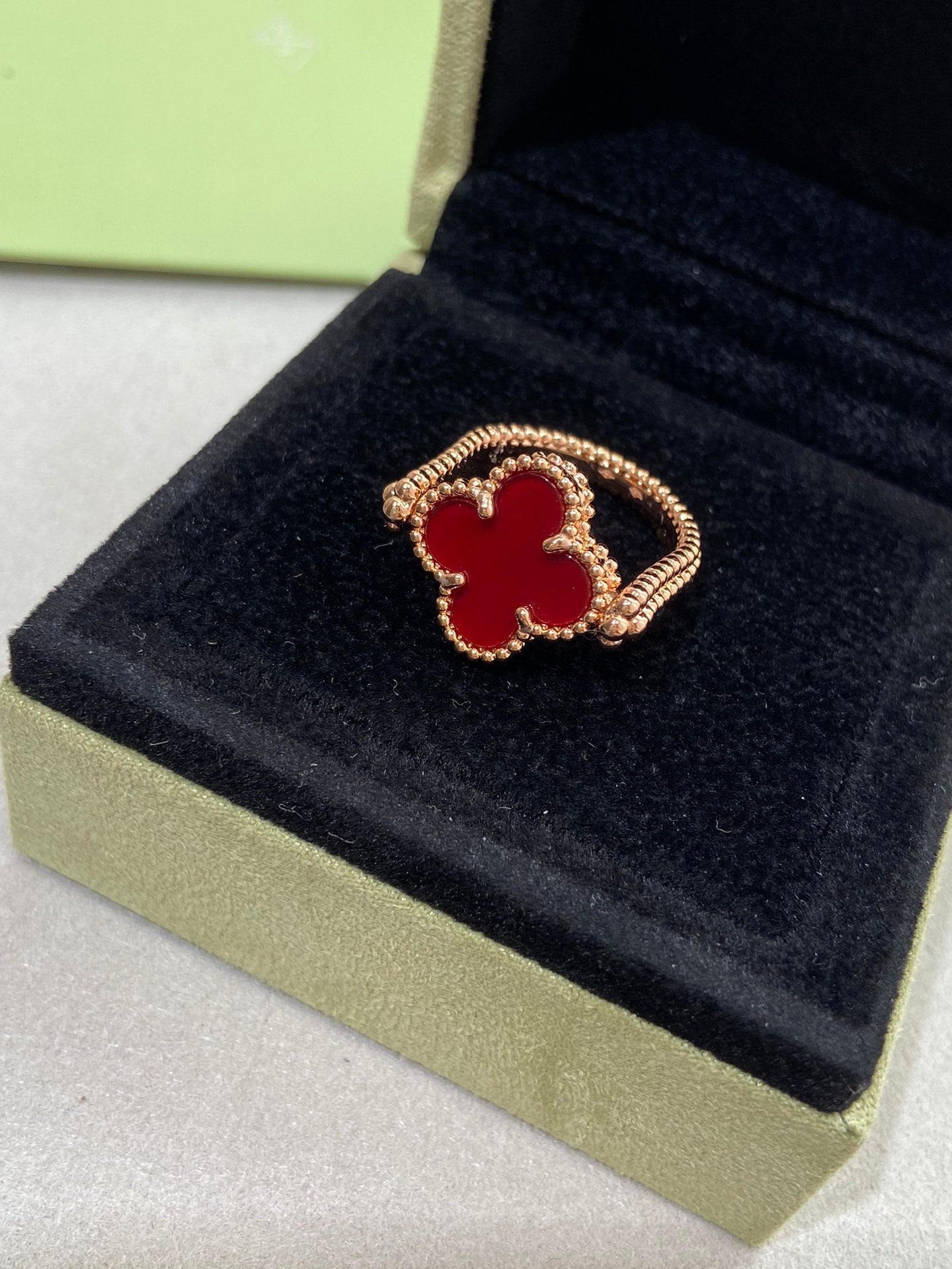[⭐JeweliWhal]CLOVER RIVERSIBLE ROSE GOLD RING