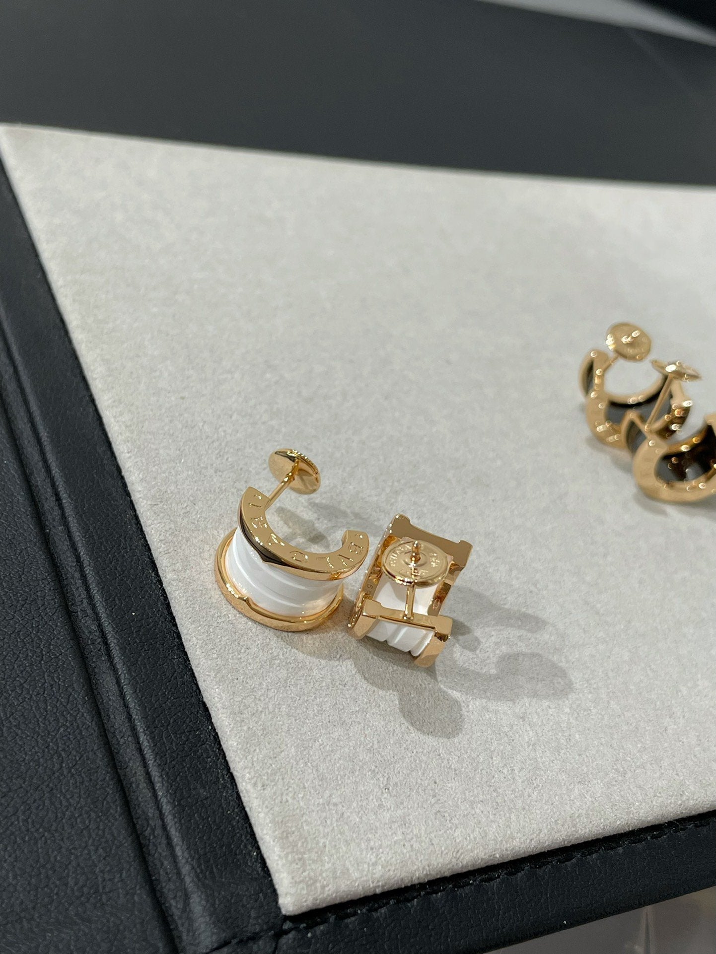 [⭐JeweliWhal]ZERO 1 PINK GOLD CERAMIC EARRINGS