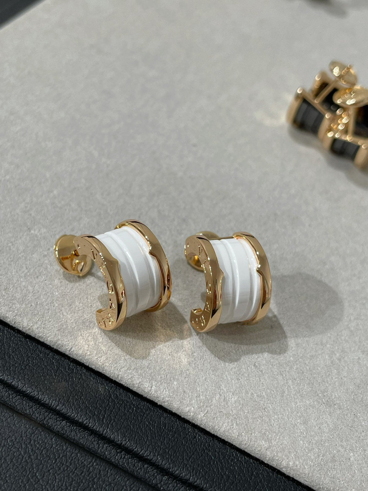 [⭐JeweliWhal]ZERO 1 PINK GOLD CERAMIC EARRINGS