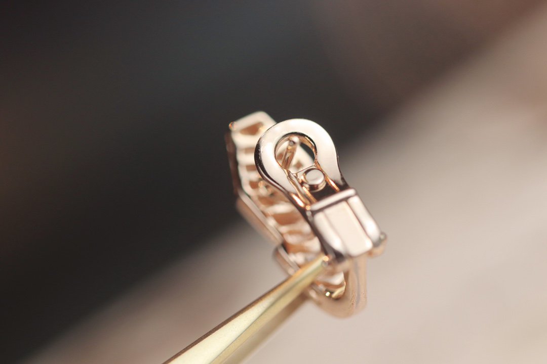 [⭐JeweliWhal]SERPENT PINK GOLD DIAMOND EARRINGS