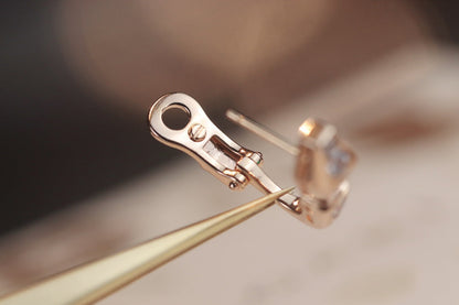 [⭐JeweliWhal]SERPENT PINK GOLD DIAMOND EARRINGS