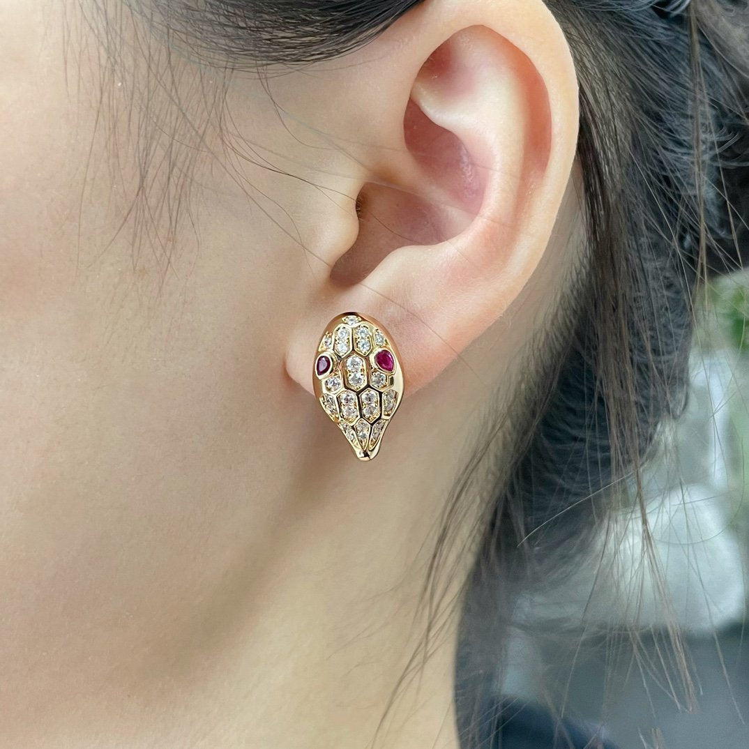 [⭐JeweliWhal]SERPENT DIAMOND STUD EARRINGS