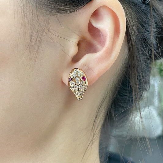 [⭐JeweliWhal]SERPENT DIAMOND STUD EARRINGS