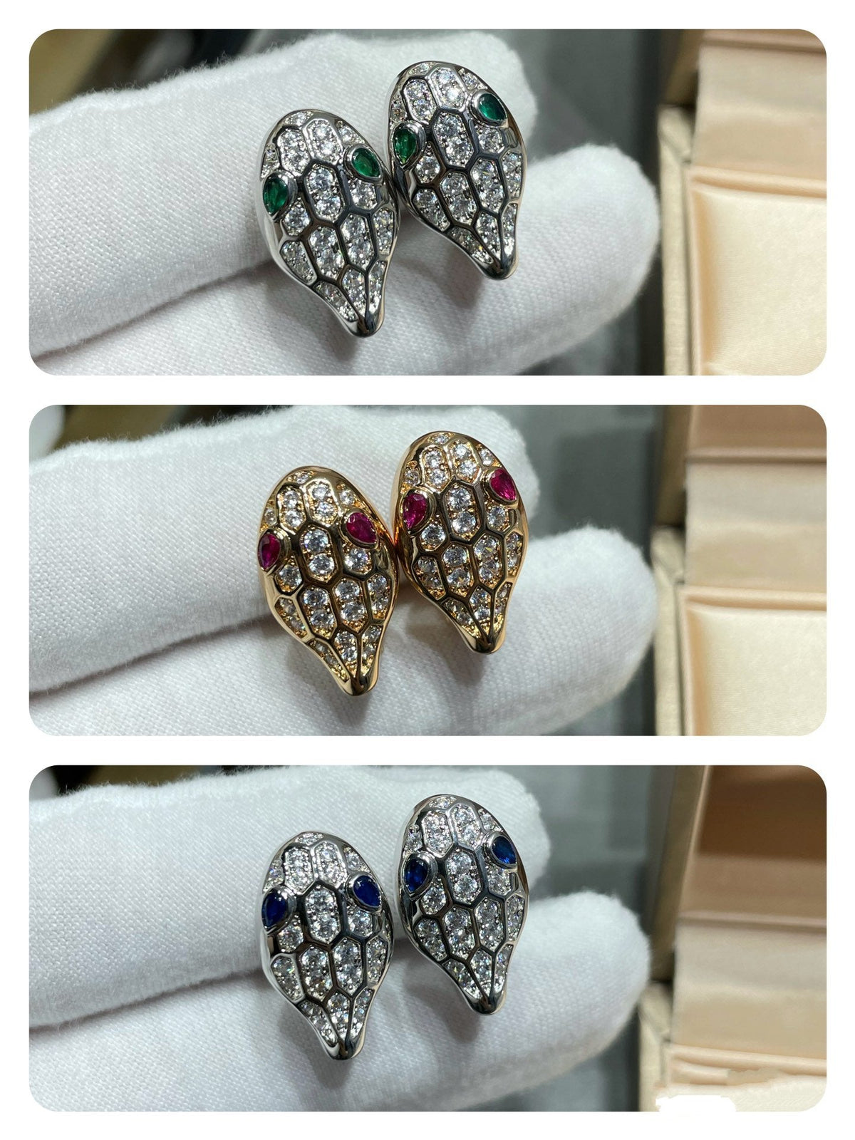 [⭐JeweliWhal]SERPENT DIAMOND STUD EARRINGS