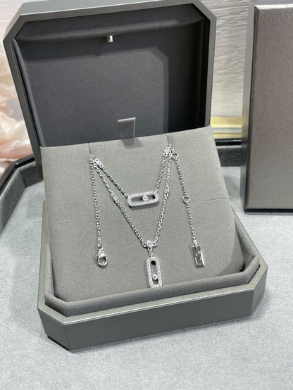 [⭐JeweliWhal]MOVE 2 ROW DIAMOND NECKLACE