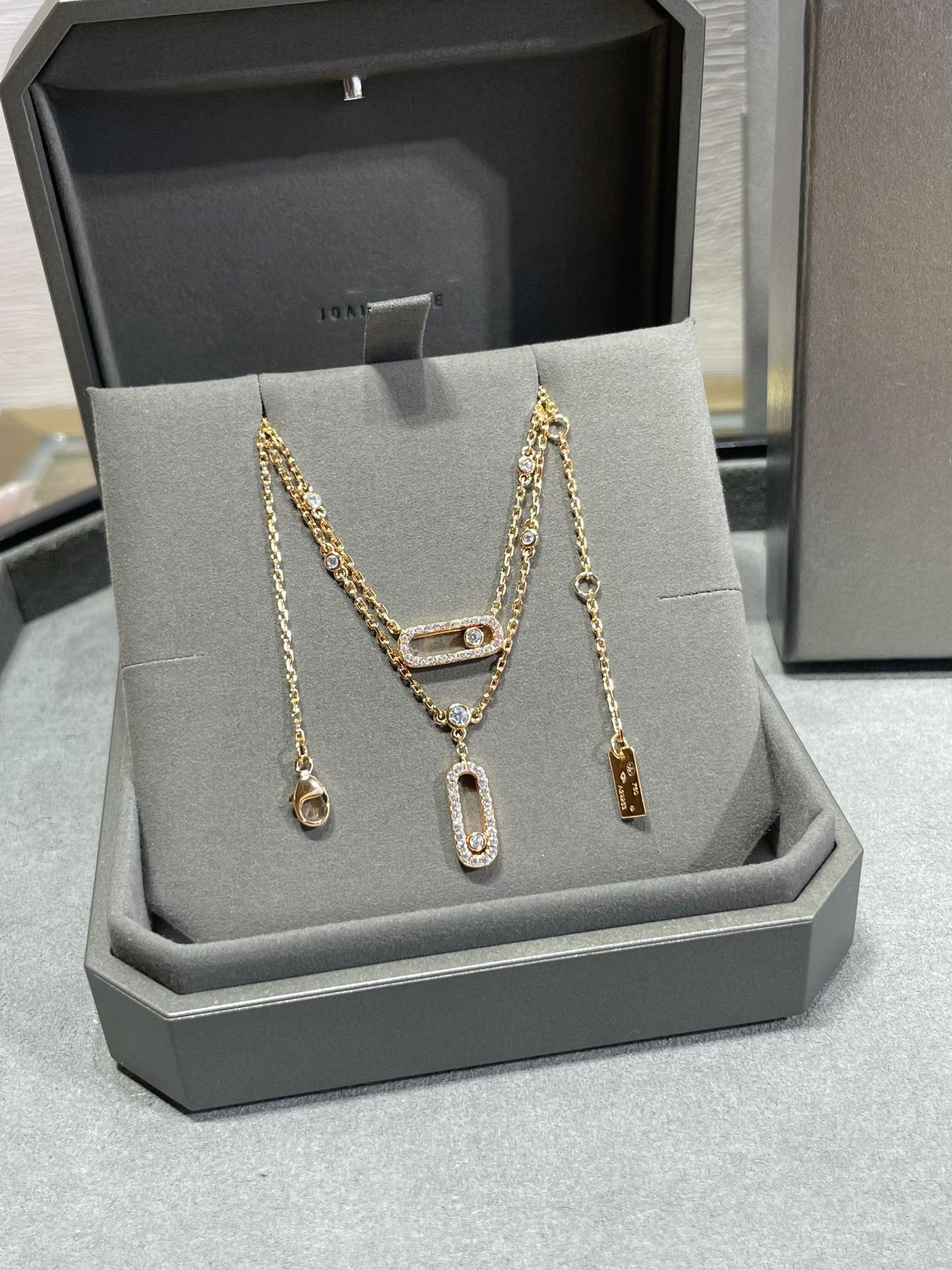 [⭐JeweliWhal]MOVE 2 ROW DIAMOND NECKLACE