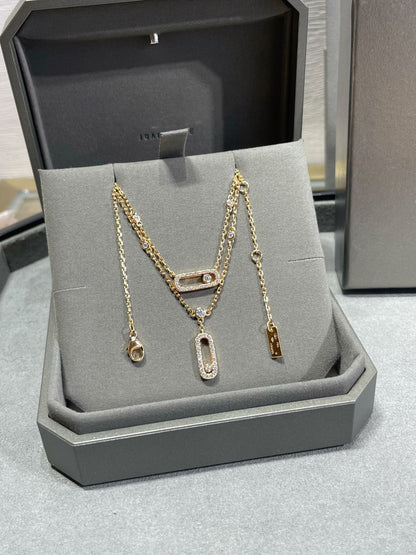 [⭐JeweliWhal]MOVE 2 ROW DIAMOND NECKLACE