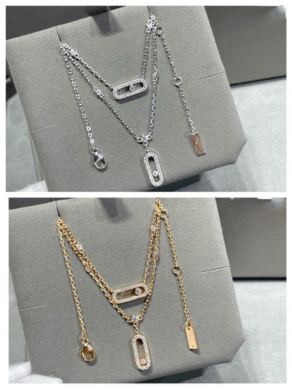 [⭐JeweliWhal]MOVE 2 ROW DIAMOND NECKLACE