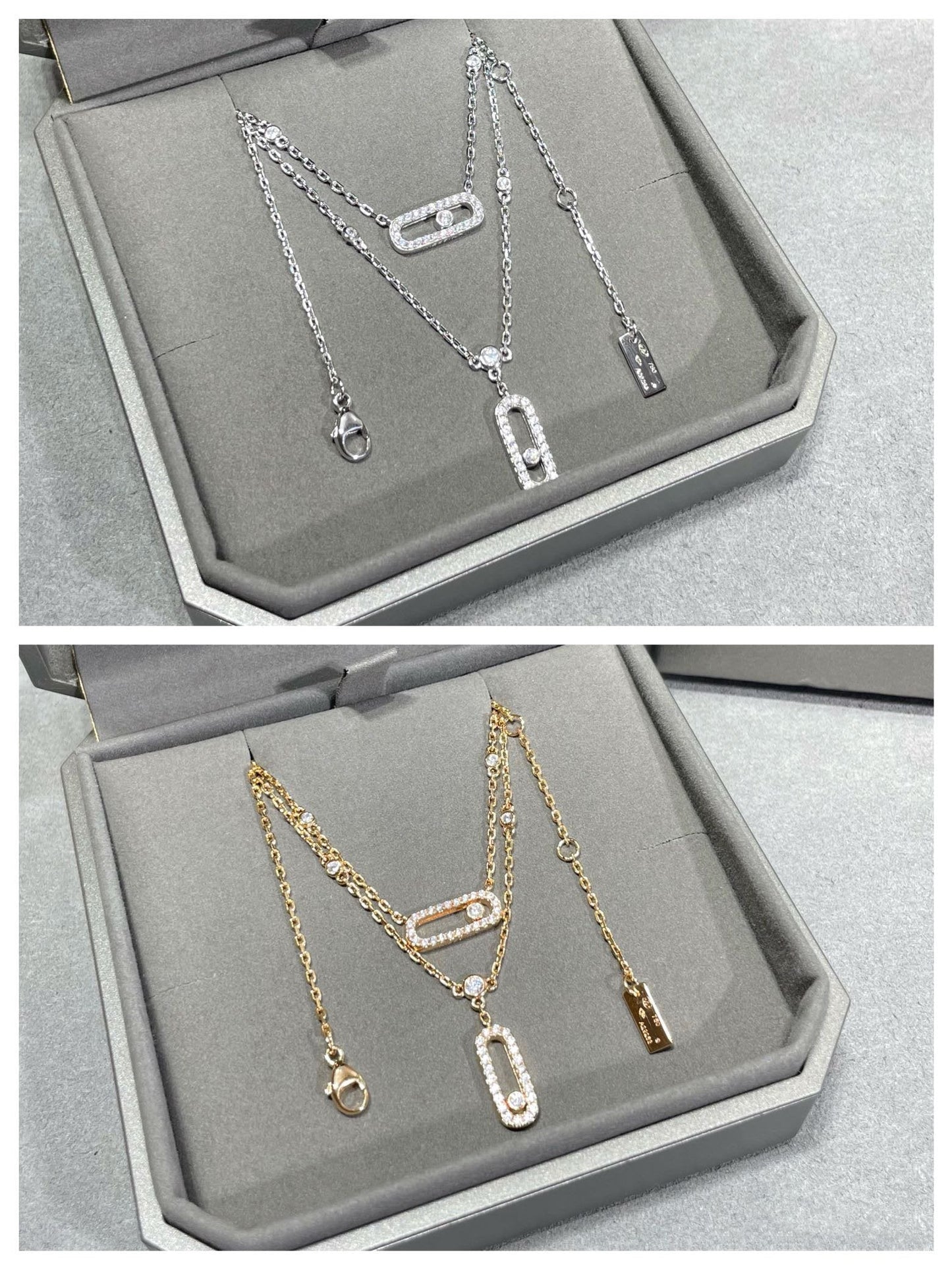 [⭐JeweliWhal]MOVE 2 ROW DIAMOND NECKLACE