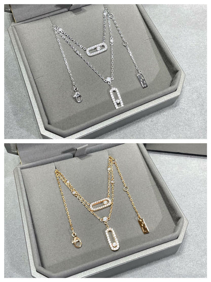 [⭐JeweliWhal]MOVE 2 ROW DIAMOND NECKLACE