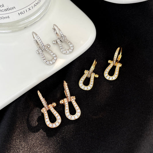 [⭐JeweliWhal]FORCE 10 FULL DIAMOND DROP EARRINGS MEDIUM MODEL