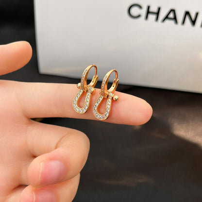 [⭐JeweliWhal]FORCE 10 FULL DIAMOND DROP EARRINGS MEDIUM MODEL