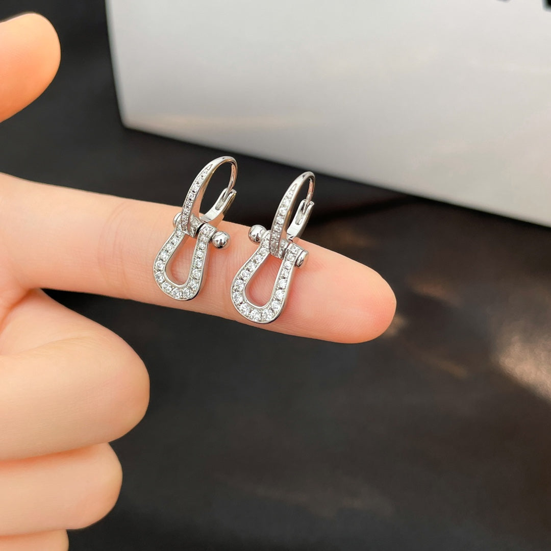[⭐JeweliWhal]FORCE 10 FULL DIAMOND DROP EARRINGS MEDIUM MODEL