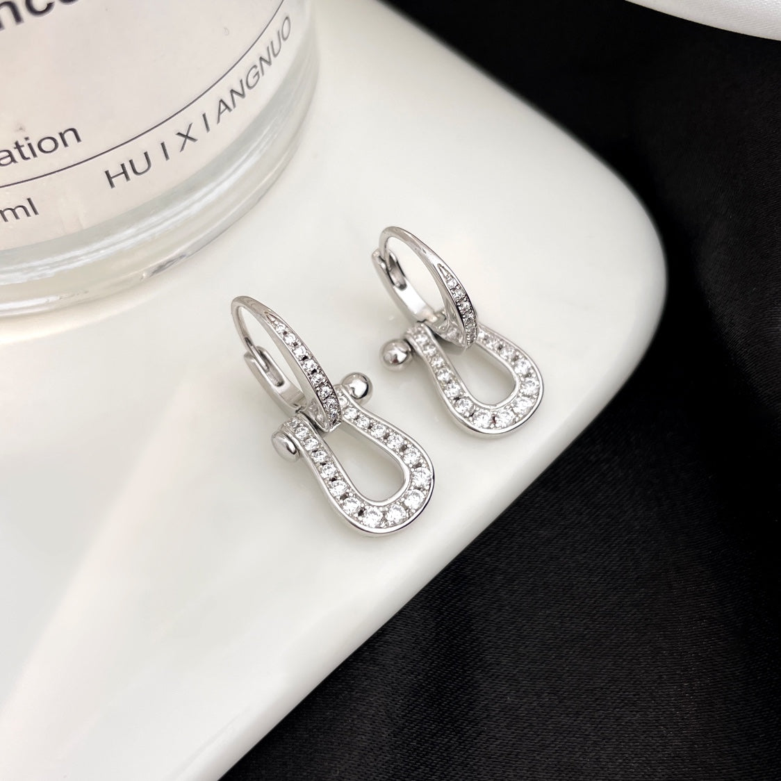 [⭐JeweliWhal]FORCE 10 FULL DIAMOND DROP EARRINGS MEDIUM MODEL