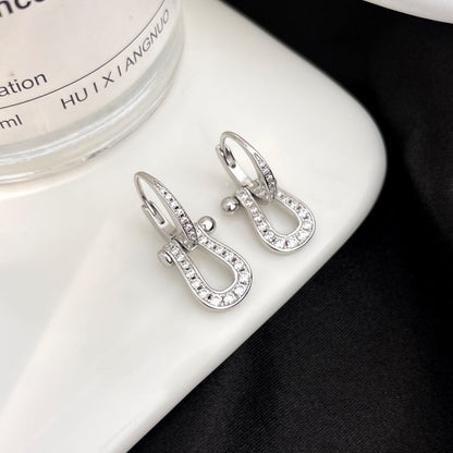 [⭐JeweliWhal]FORCE 10 FULL DIAMOND DROP EARRINGS MEDIUM MODEL