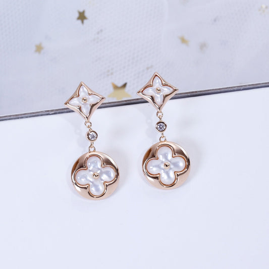 [⭐JeweliWhal]STAR AND SUN PINK GOLD MOP DROP EARRINGS
