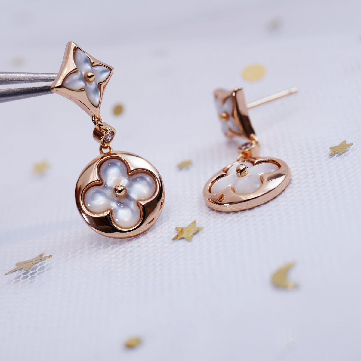 [⭐JeweliWhal]STAR AND SUN PINK GOLD MOP DROP EARRINGS