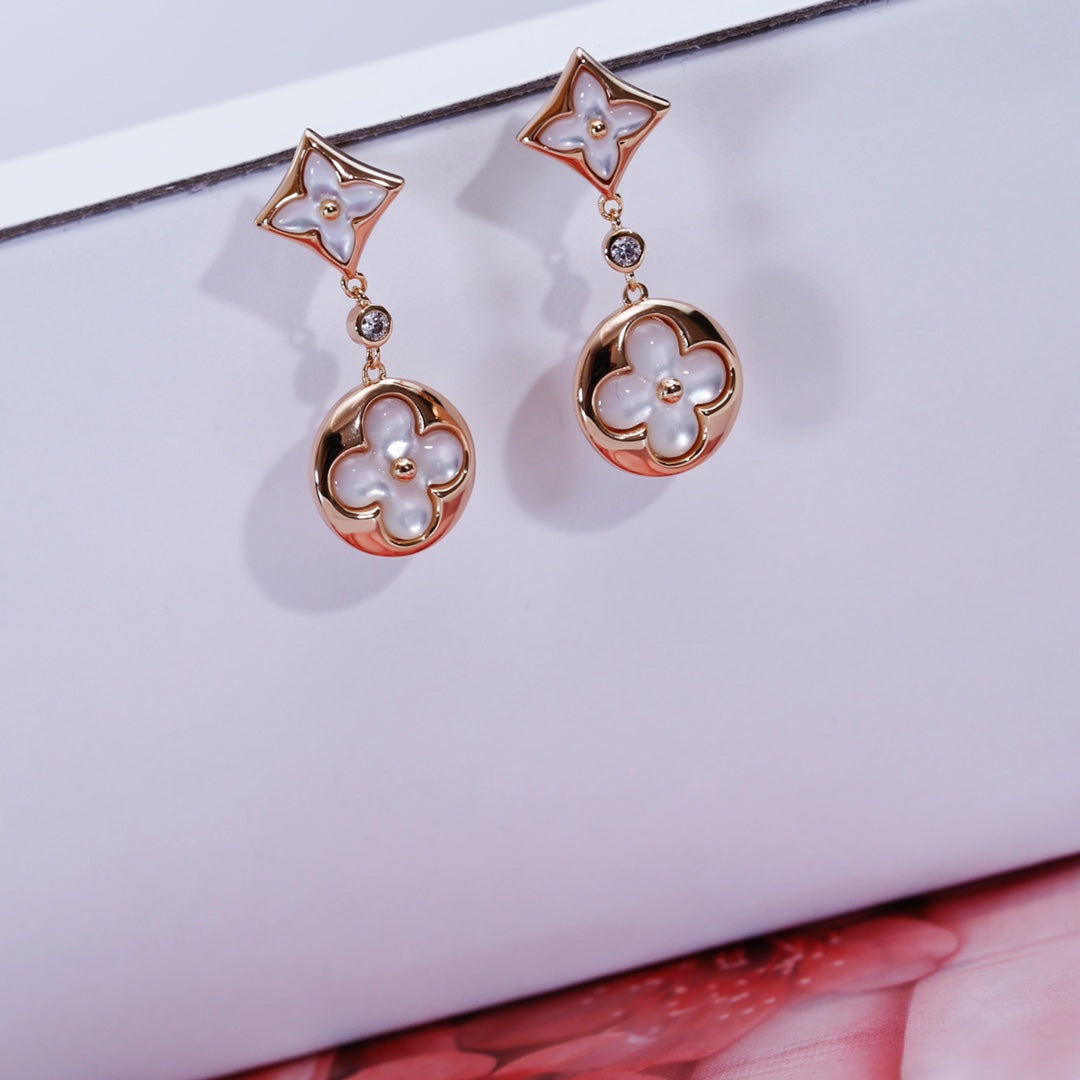 [⭐JeweliWhal]STAR AND SUN PINK GOLD MOP DROP EARRINGS