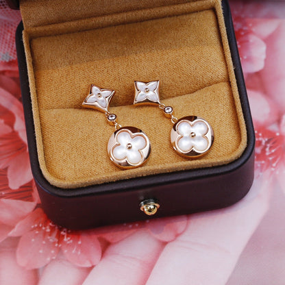 [⭐JeweliWhal]STAR AND SUN PINK GOLD MOP DROP EARRINGS