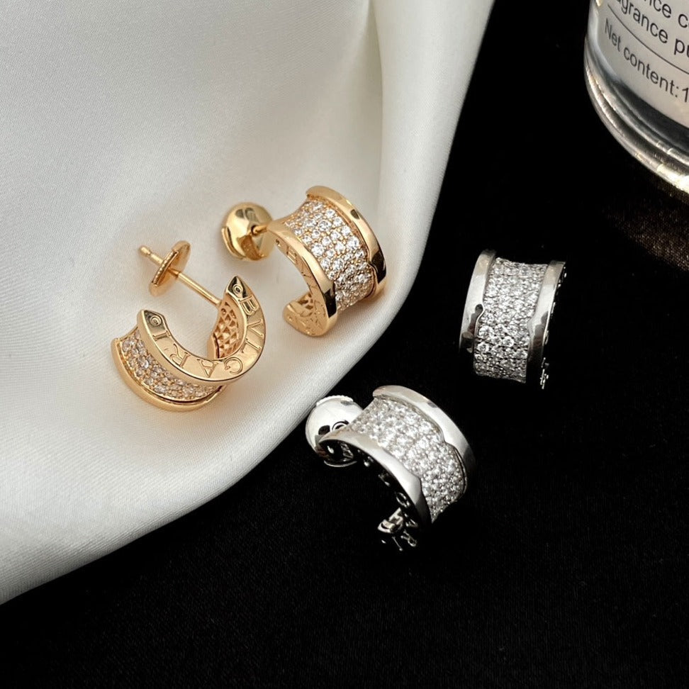[⭐JeweliWhal]ZERO 1 DIAMOND PAVED EARRINGS