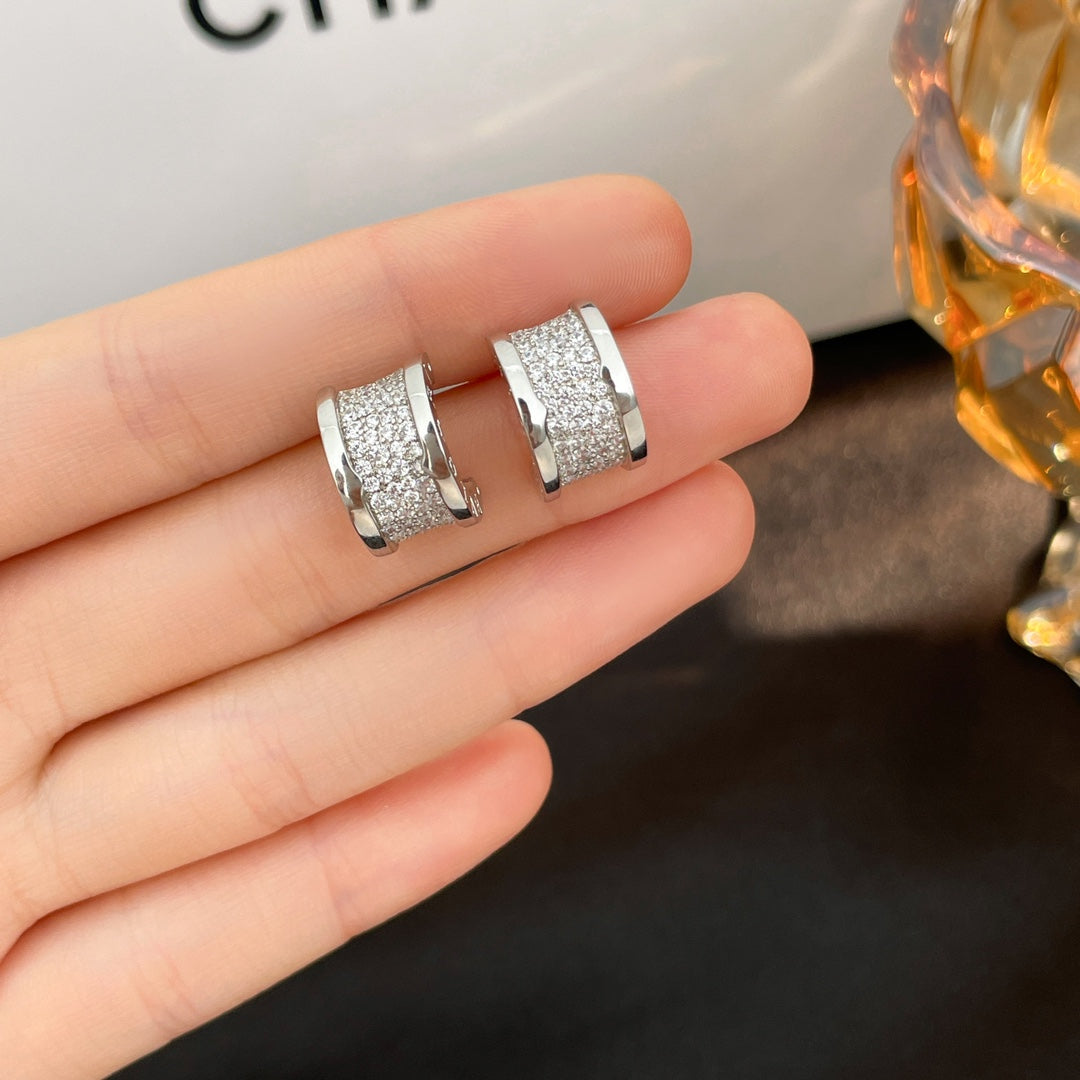 [⭐JeweliWhal]ZERO 1 DIAMOND PAVED EARRINGS