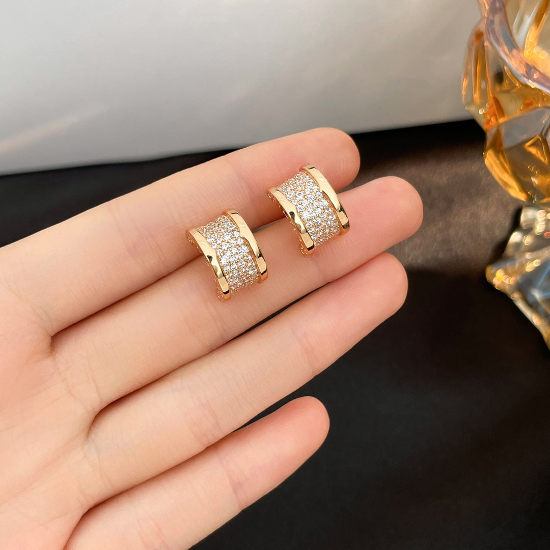 [⭐JeweliWhal]ZERO 1 DIAMOND PAVED EARRINGS