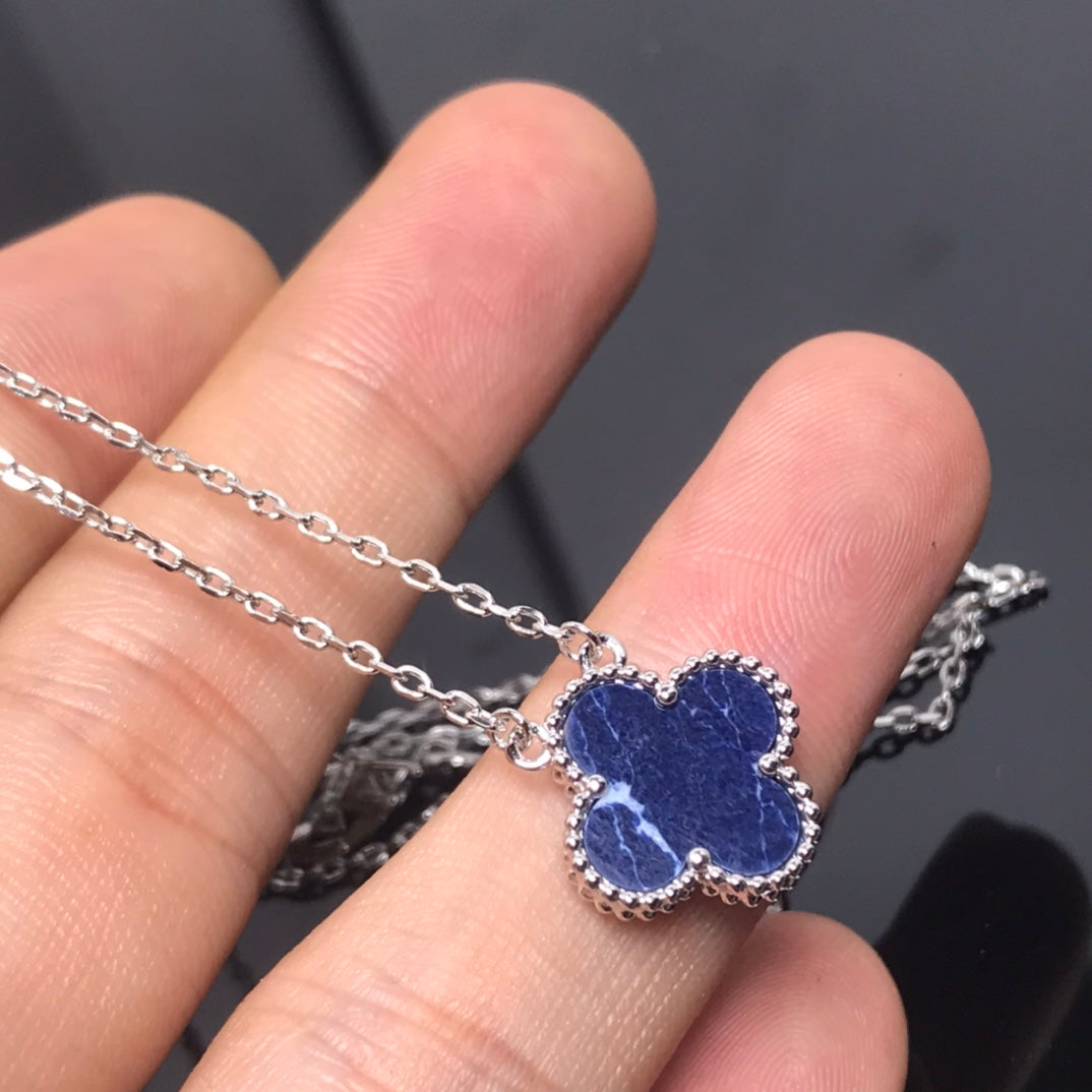 [⭐JeweliWhal]CLOVER PIETERSITE SILVER LONG NECKLACE