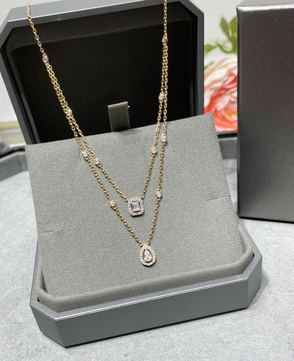 [⭐JeweliWhal]MY TWIN 2 ROW DIAMOND NECKLACE