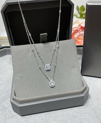 [⭐JeweliWhal]MY TWIN 2 ROW DIAMOND NECKLACE