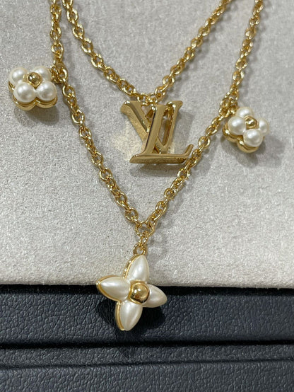 [⭐JeweliWhal]FLOWERGRAM GOLD MOP DOUBLE ROW NECKLACE