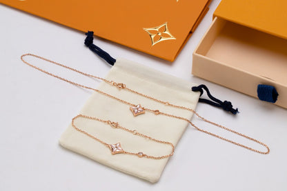 [⭐JeweliWhal]STAR PINK MOP 1 DIAMOND PINK GOLD NECKLACE