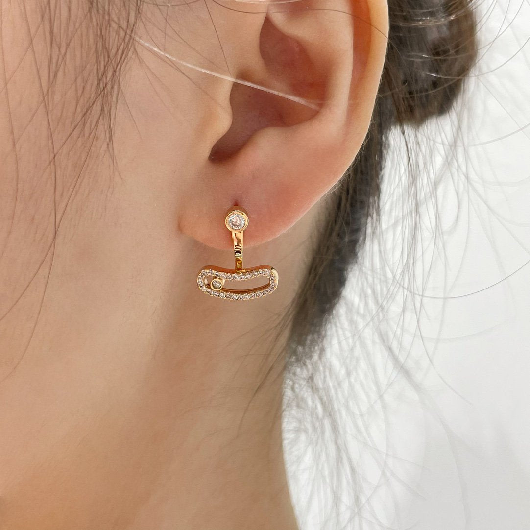 [⭐JeweliWhal]MOVE UNO PINK GOLD DIAMOND EARRINGS