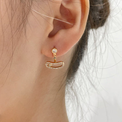[⭐JeweliWhal]MOVE UNO PINK GOLD DIAMOND EARRINGS