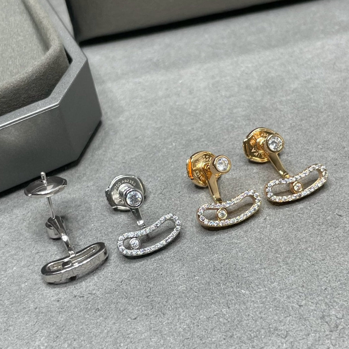 [⭐JeweliWhal]MOVE UNO PINK GOLD DIAMOND EARRINGS